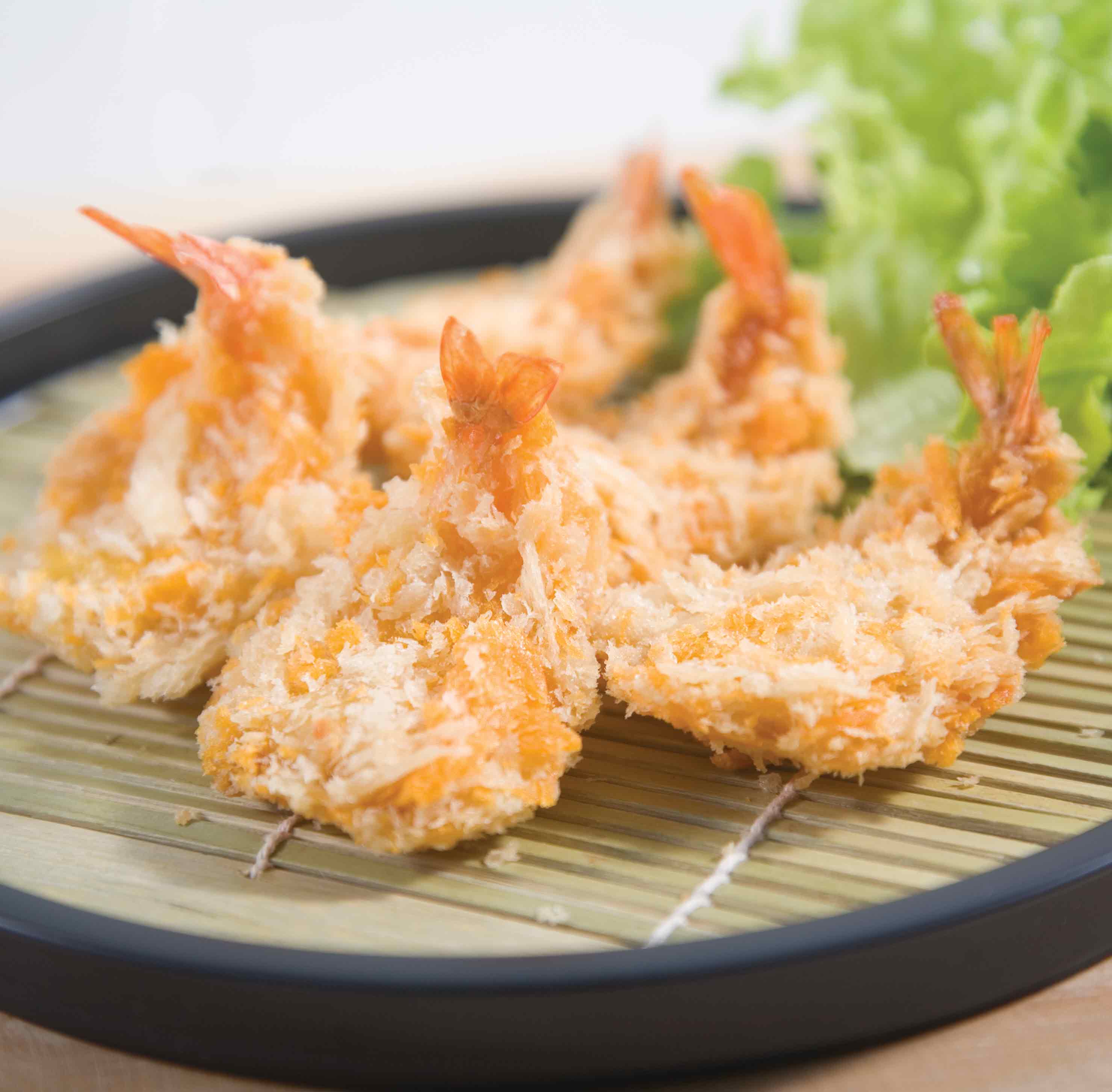 กุ้งผ่าผีเสื้อชุบเกล็ดขนมปัง